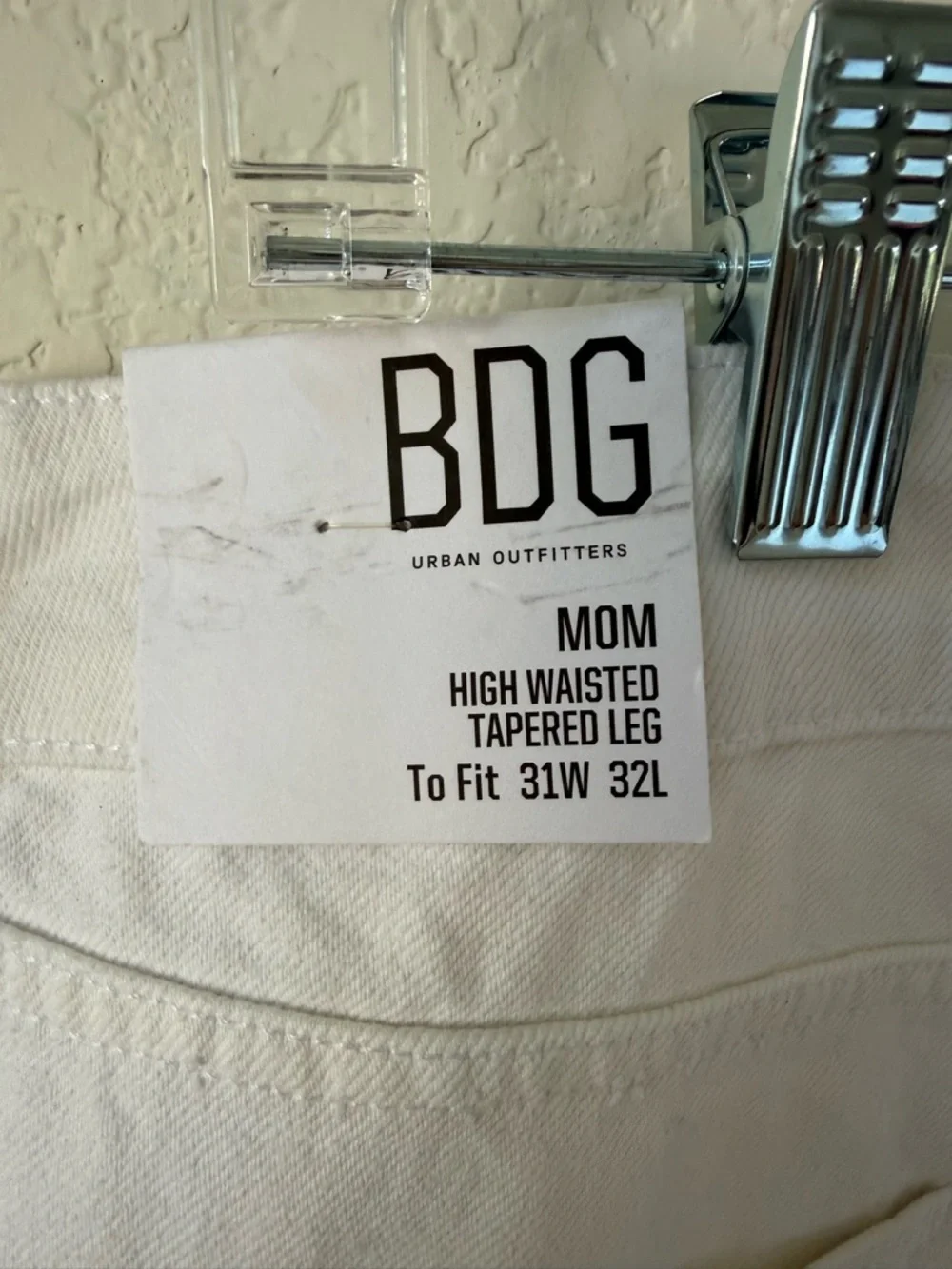 BDG White Straight Leg Ripped Jeans